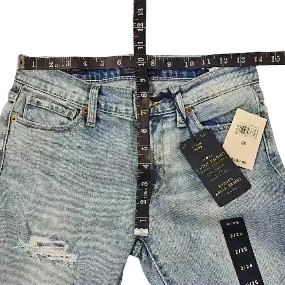 Lucky Brand Americana Brooke Ripped Skinny Pico Rivera Wash Jeans Sz 2/26; $129 - Picture 8 of 15